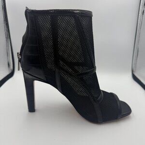 Jessica Simpson Black Mesh Peep-Toe Stiletto Booties Size 6 New